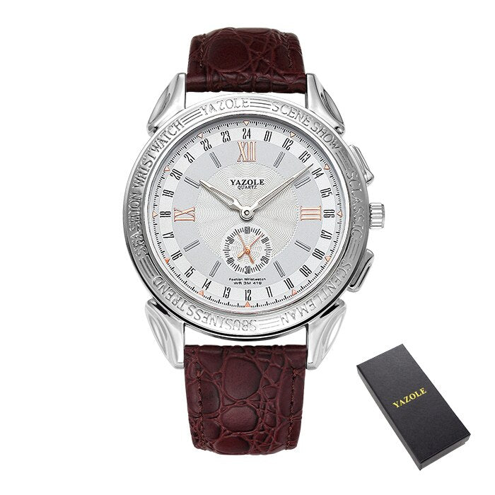 2019 NEW YAZOLE Men Watches Top Brand Luxury Fashion Business Leather Wrist Watch Waterproof Quartz Clock Male Relogio Masculino