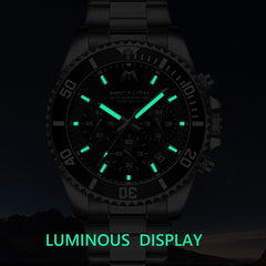 MEGALITH Luxury Top Brand Men Watch Sport Waterproof Date Chronograph Quartz Watches Men Stainless Steel Wristwatches Clock