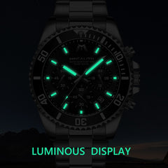 MEGALITH Fashion Mens Watches Top Brand Luxury Waterproof Colck Stainless Steel Men Quartz Watch Gents Sport Wristwatch
