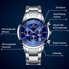 MEGALITH New Fashion Mens Watch Men Quartz Watches Waterproof Sport Chronograph Wristwatches Top Brand Luxury Gents Clock