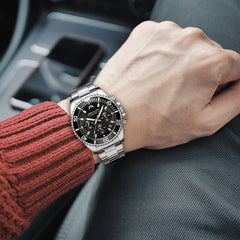 MEGALITH Fashion Mens Watches Top Brand Luxury Waterproof Colck Stainless Steel Men Quartz Watch Gents Sport Wristwatch