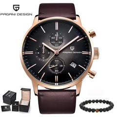 Top Brand Luxury PAGANI Design Chronograph Leather Men's Watches Quartz Fashion Sport Military Wristwatch Men relogio masculino
