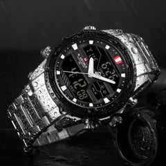 New Watches Men Luxury Top Brand Naviforce LED Men Sports Watches Waterproof Full Steel Quartz Men's Watch Relogio Masculino