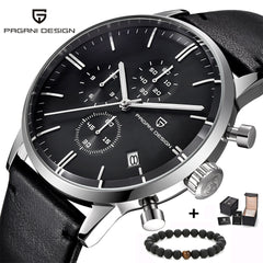 Top Brand Luxury PAGANI Design Chronograph Leather Men's Watches Quartz Fashion Sport Military Wristwatch Men relogio masculino