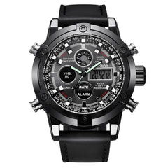 Business Men Watch Top Luxury Brand Dual Movt  PU Leather Band Quarz Analog Digital LED Sport Wrist Watch relogio masculino 2019