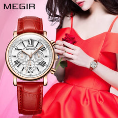 MEGIR Fashion Women Bracelet Watches Top Brand Luxury Ladies Quartz Watch Clock for Lovers Relogio Feminino Sport Wristwatches