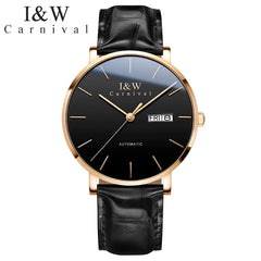 I&W 2018 Original Mens Mechanical Watches Carnival Japan Movement Automatic Watche Men Ultra-Thin 10mm Mens Clock reloj hombre