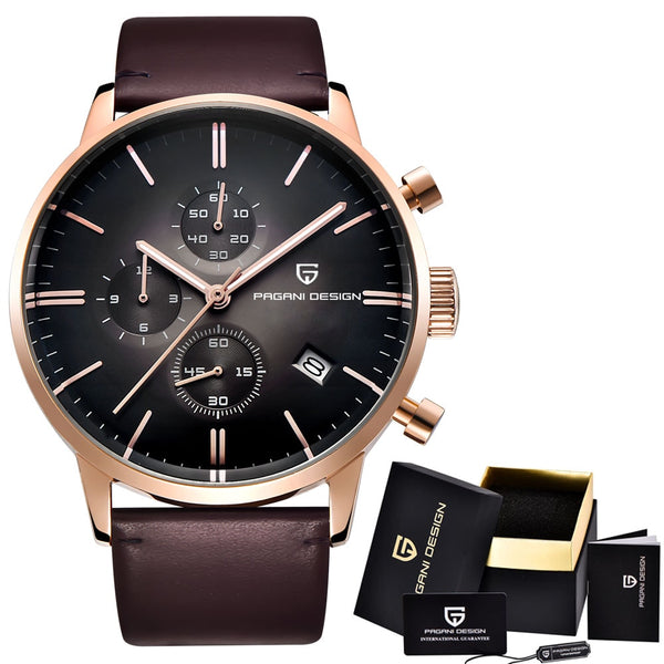 PAGANI design luxury Top Brand simple Chronograph stainless steel Men's Watch Military Quartz Wrist Watches Dress Clock Male