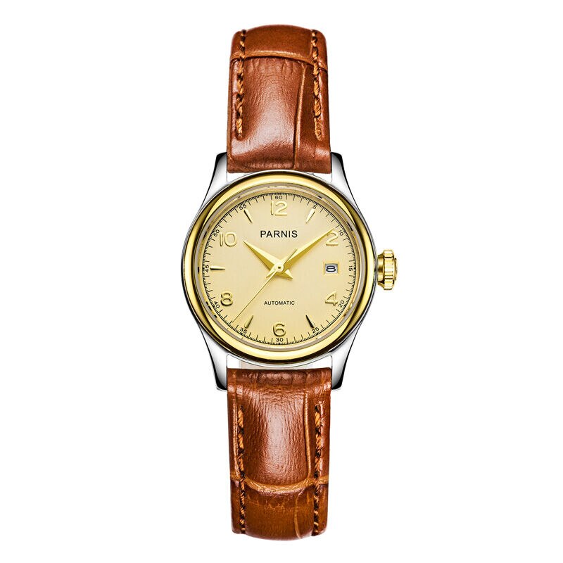 Parnis Royal Seriers Luminous Lady Women Leather Watchband  Fashion Automatic Mechanical Watch Wristwatch