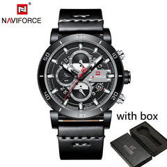Relogio Masculino NAVIFORCE Men Watch Top Brand Luxury Sport Chronograph Military Army Wristwatch Leather Quartz Male Clock 9131