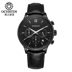 2017 Top Luxury Brand OCHSTIN Men Sports Watches Men's Quartz Date Clock Man Leather Military Wrist Watch Male Relogio Masculino
