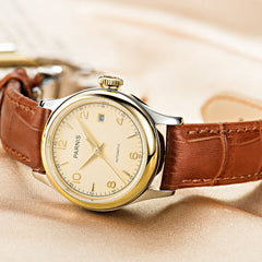 Parnis Royal Seriers Luminous Lady Women Leather Watchband  Fashion Automatic Mechanical Watch Wristwatch