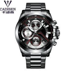 CADISEN 2019 Watch Men Top Brand Luxury Military Army Sports Casual Waterproof Mens Watches Quartz Stainless Steel Wristwatch