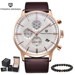 Top Brand Luxury PAGANI Design Chronograph Leather Men's Watches Quartz Fashion Sport Military Wristwatch Men relogio masculino