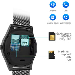 Waterproof Smart Watch Stainless Steel Bluetooth Smart Watch Support TF SIM Card Camera For IOS iPhone Android Phone