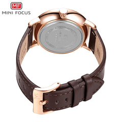 MINI FOCUS Mens Watches Top Brand Luxury Quartz Watch Men Calendar Bussiness Leather relogio masculino Waterproof reloj hombre