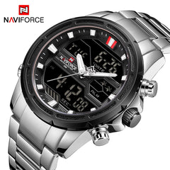 New Watches Men Luxury Top Brand Naviforce LED Men Sports Watches Waterproof Full Steel Quartz Men's Watch Relogio Masculino