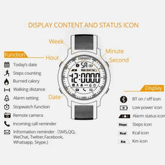 Smart Watch IP68 Waterproof 5ATM Pedometer Message Reminder Long Standby Time Backlight Fitness Tracker Wristwatch Bracelet