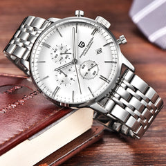 PAGANI design luxury Top Brand simple Chronograph stainless steel Men's Watch Military Quartz Wrist Watches Dress Clock Male