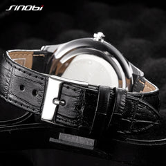 Reloj SINOBI Slim Quartz Wrist Watch Leather Wristband Mens Watches Top Casual Geneva Watch Men Wristwatches relogio masculino