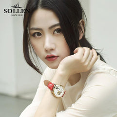 SOLLEN Tourbillon Business women watches brand luxury shockproof waterproof watch women mechanical automatic ladies wristwatch