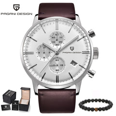 Top Brand Luxury PAGANI Design Chronograph Leather Men's Watches Quartz Fashion Sport Military Wristwatch Men relogio masculino