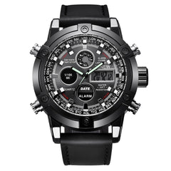 Montre Homme 2019 Luxury Dual Movt Men's Leather  Quarz Analog Digital LED Sport Wrist Watch Relogio Masculino Erkek Kol Saati