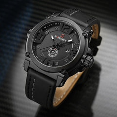 NAVIFORCE Top Luxury Brand Men Sports Military Quartz Watch Man Analog Date Clock Leather Strap Wristwatch Relogio Masculino