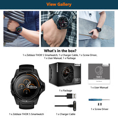 New Flagship Zeblaze THOR 5 Dual System Hybrid Smartwatch 1.39" AOMLED Screen 454*454px 2GB+16GB 8.0MP Front Camera Smart watch