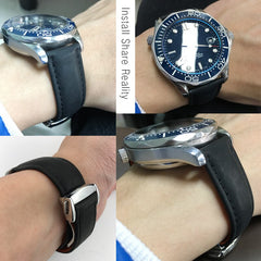 19mm 20mm 21mm 22mm Italian Cowhide Leather Watch Strap Folding Buckle Suitable for Omega Seamaster Speedmaster DE VILLE Watch