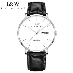 I&W 2018 Original Mens Mechanical Watches Carnival Japan Movement Automatic Watche Men Ultra-Thin 10mm Mens Clock reloj hombre