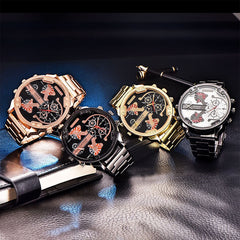 2019 Reloj Fashion Men's Luxury Watch Stainless Steel Sport Analog Quartz Mens  Clock Wristwatch Relogio Masculino zegarek meski