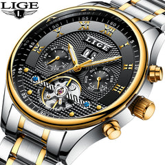 LIGE Watches Men's Automatic Machinery Business Waterproof Clocks Men's Watches Luxury Fashion Casual Watch Relogio Masculino