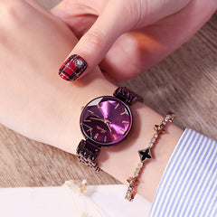Luxury Purple Diamond Dial Women Watches Ladies Elegant Casual Quartz Watch Woman Dress Watches Clock Women relojes para mujer