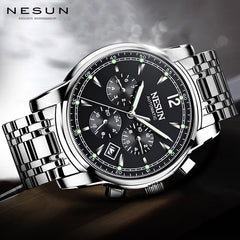 40mm Mechanical Watches Black Case GMT Diver Watch Men Full Stainless Steel Hardlex Calendar Week Month 24 Hours Automatic Watch