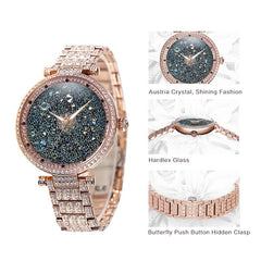 PB Luxury Women Dress Starry Sky Watch Rhinestone Crystal Waterproof Quartz Tend watch Montre Femme Reloj Mujer