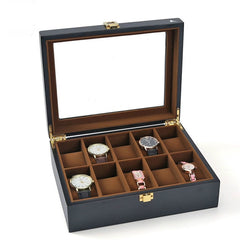 2019 High Quality PU Leather 6 10 12 Slots Wrist Watch Display Box Storage Holder Organizer Watch Case Jewelry Dispay Watch Box