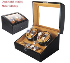 High Quality Watch Winder Open Motor Stop Luxury Automatic Watch Display Box Winders 2-3, 4-0, 4-6 Wood Leather Box Winder