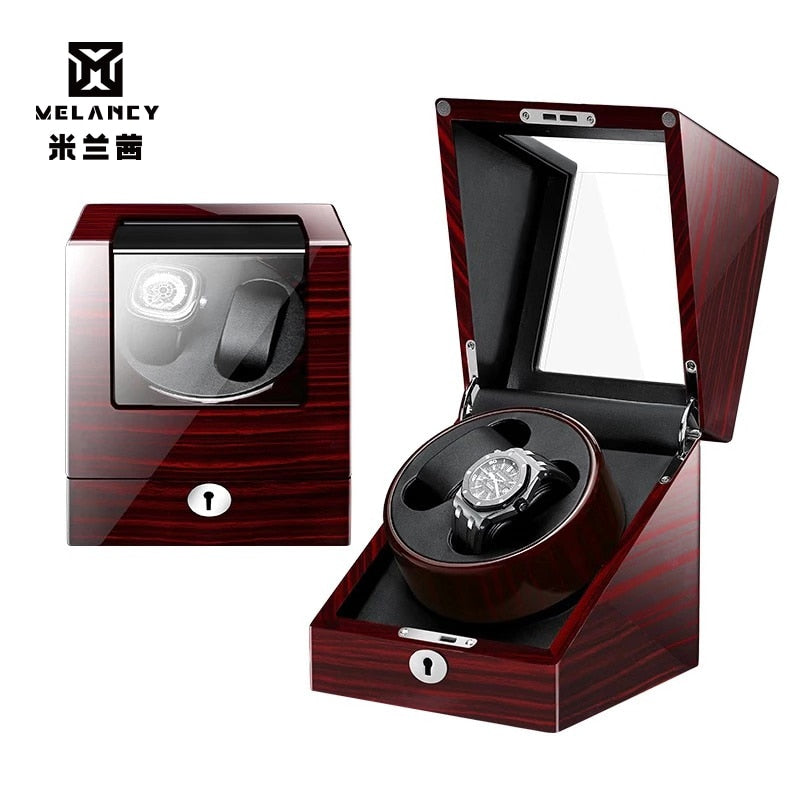 M&Q 2+0 Hot sell Mabuchi motor watch storage display rotating wooden automatic watch winder 