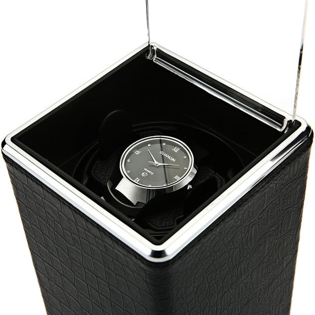 Automatic Rotation Watch Box Winder Display Boxes Transparent Cover Jewelry Storage Organizer US Plug Caixa De Relogios